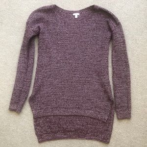 BP NORDSTROM SWEATER HEATHER MAROON TUNIC KNIT SIZE MEDIUM